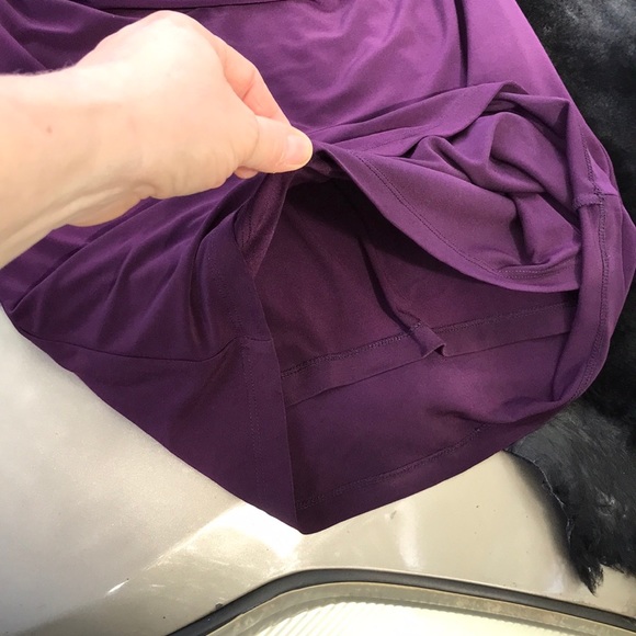 Lauren Ralph Lauren Fitted Fully Lined Ruched Gather Drop Waist Purple Dress 2 - Picture 11 of 16